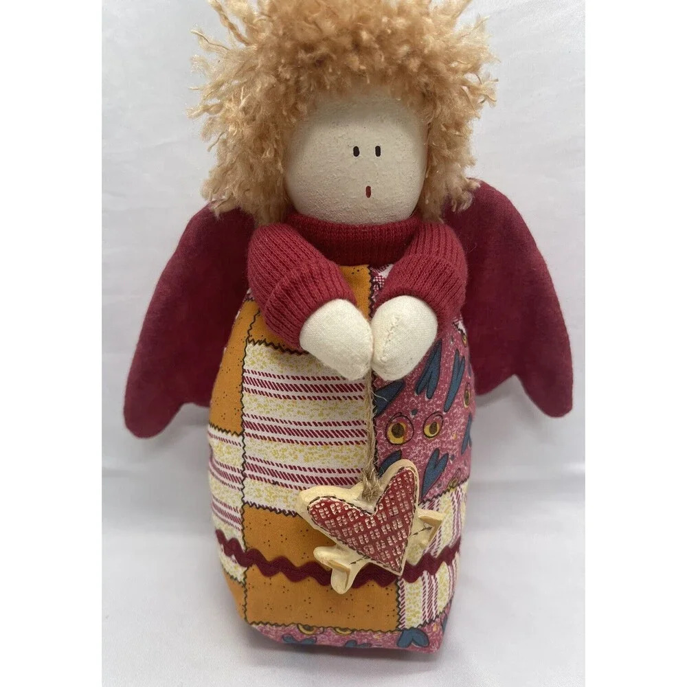 HEARTWARMER COLLECTION Country VALENTINE ANGEL cloth decorative Doll 8”